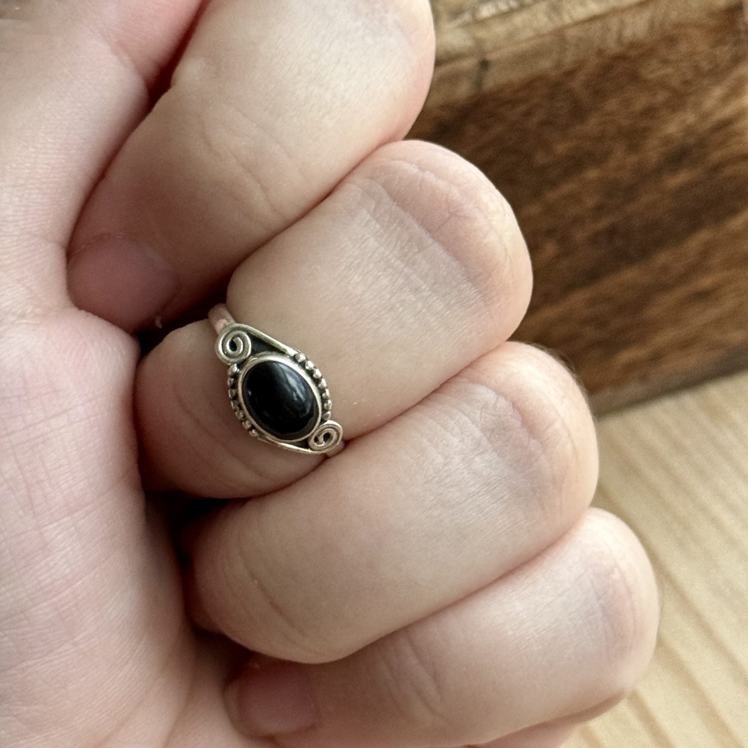Ring | Sterling zilver & onyx | maat 16,5 image 3