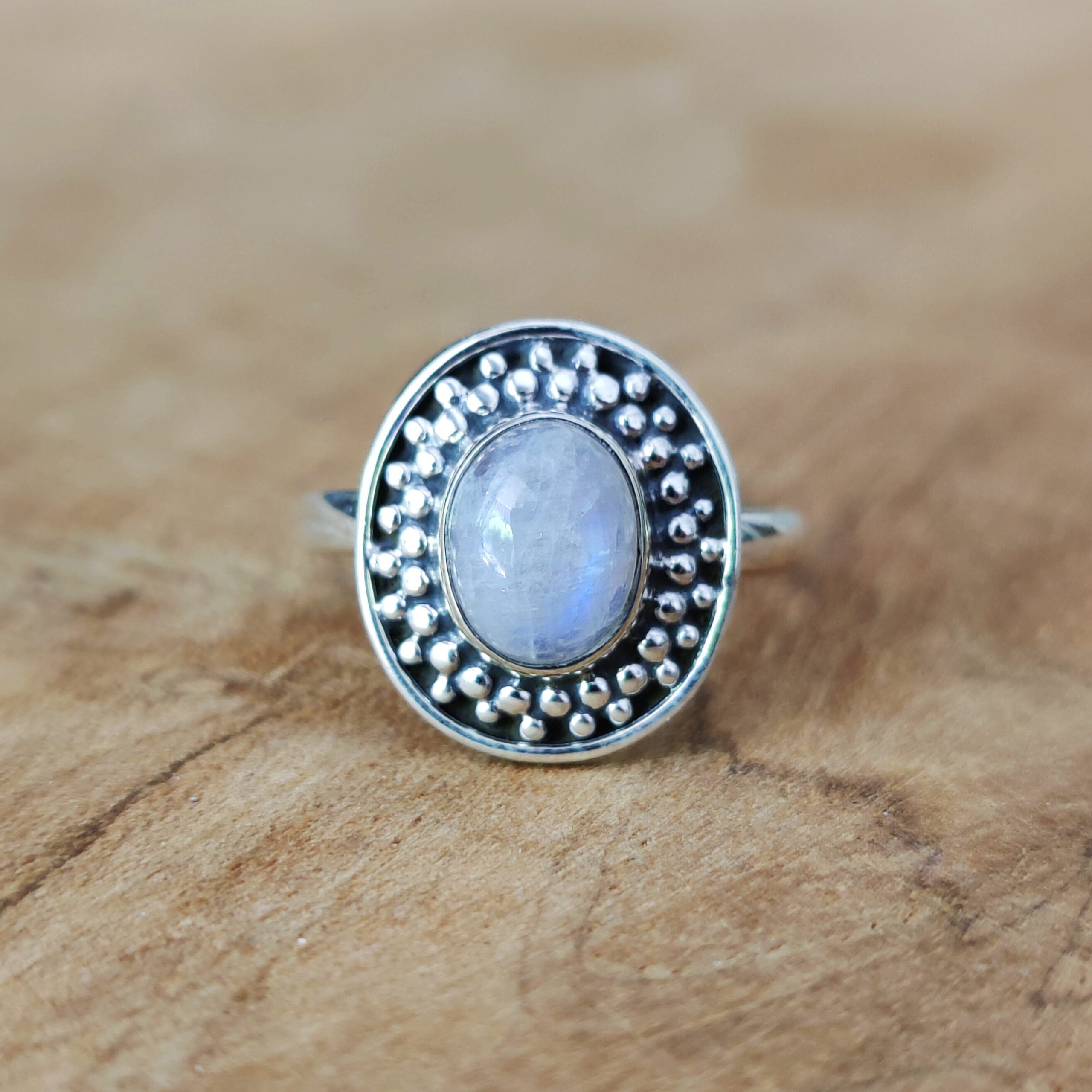 Ring | Sterling zilver & maansteen | maat 17 image 0