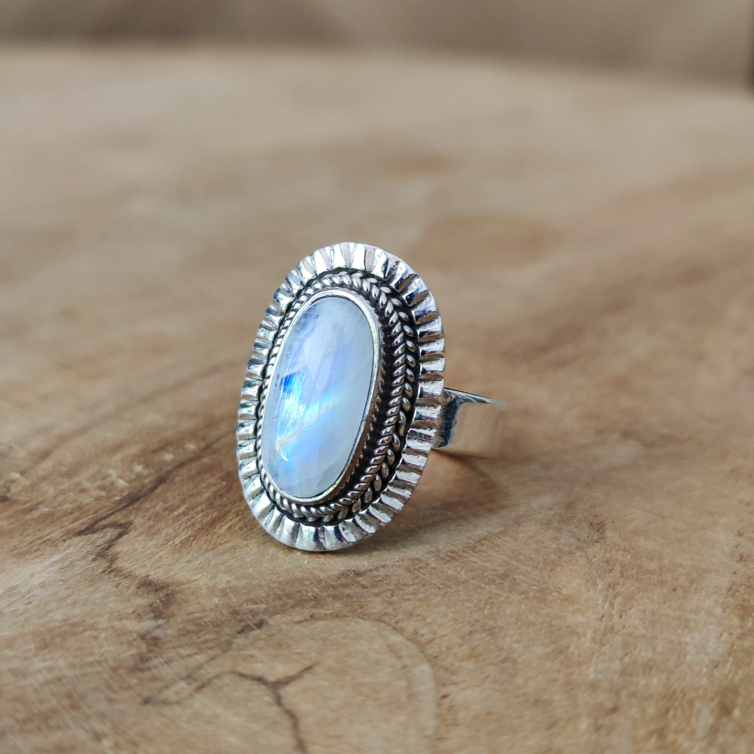 Ring | Sterling zilver & maansteen | maat 17 image 3