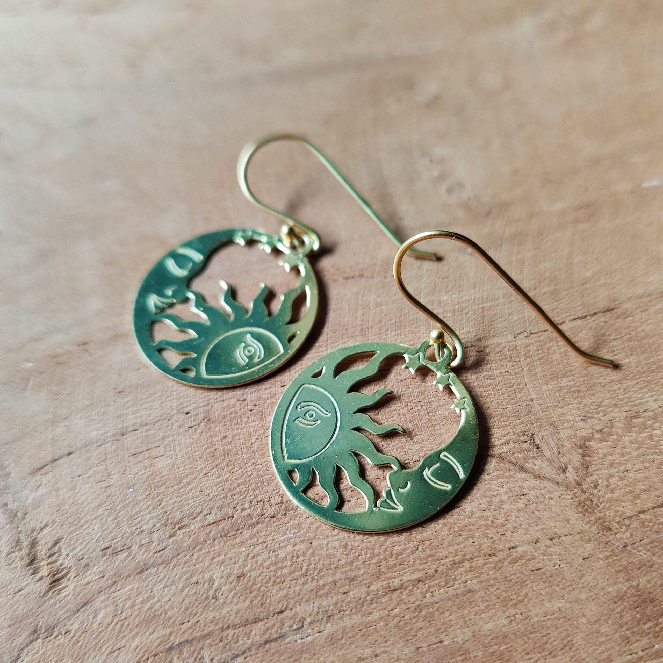 Oorbellen Luna y Sol | 14K verguld sterling zilver image 2