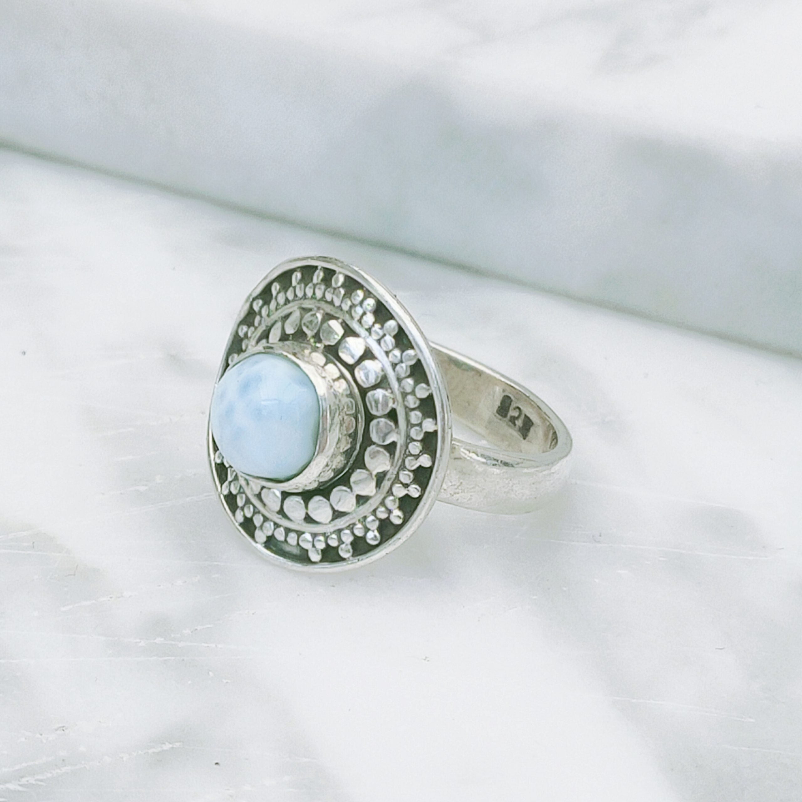 Ring | Sterling zilver & larimar | maat 15,5 image 3