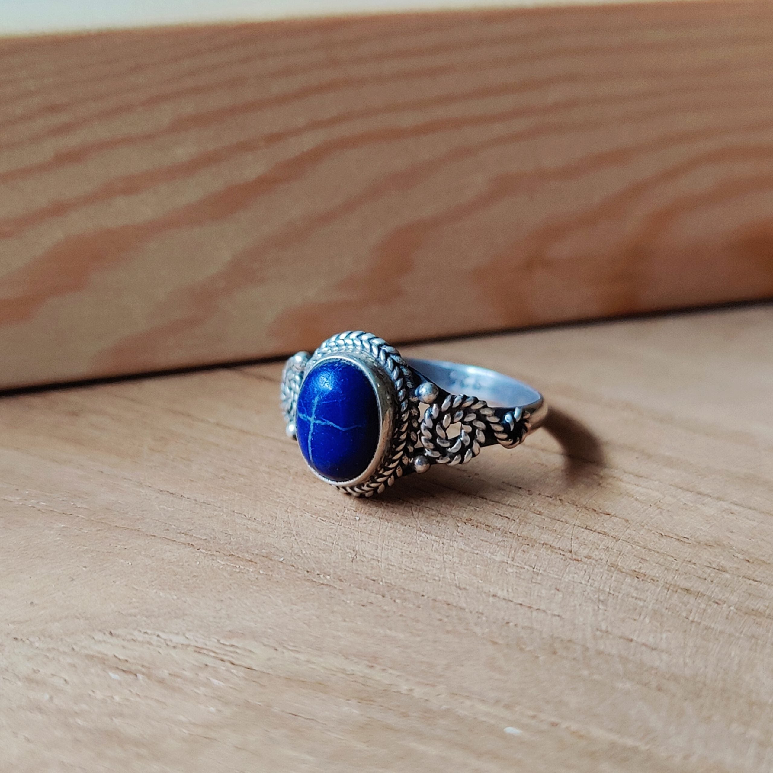 Ring | Sterling zilver & lapis lazuli | maat 15,75 image 0