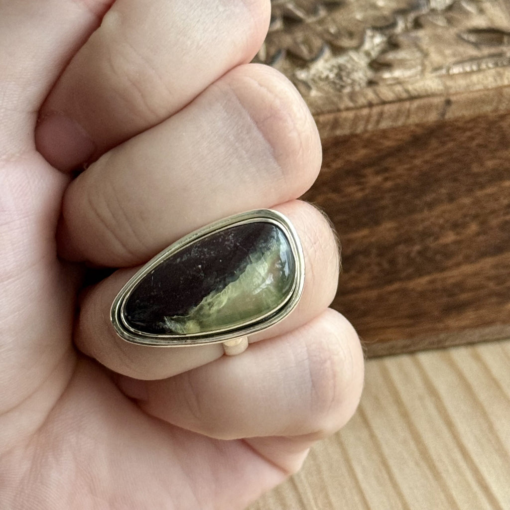 Ring | Sterling zilver & chrysopraas | maat 18 image 3