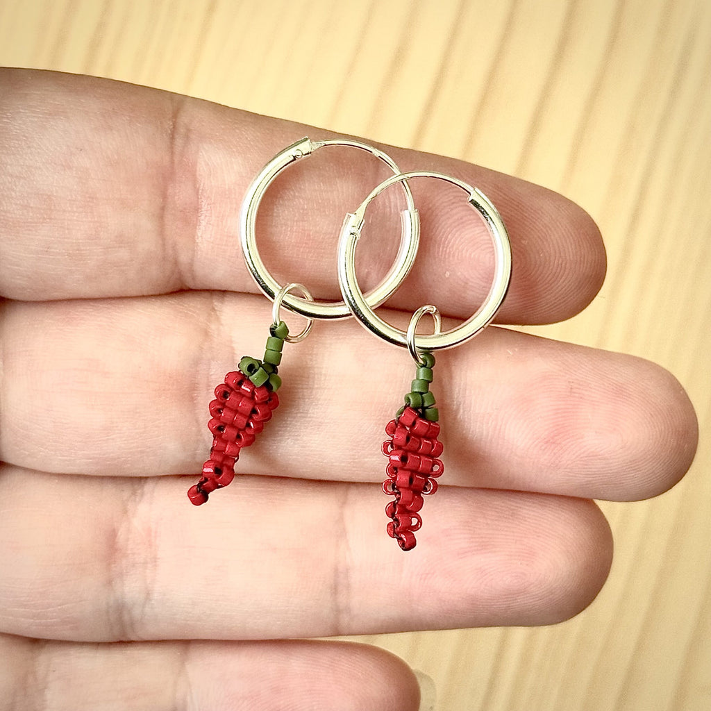 Oorbellen Chili | Sterling zilver & Handbeaded | BY AIS image 1