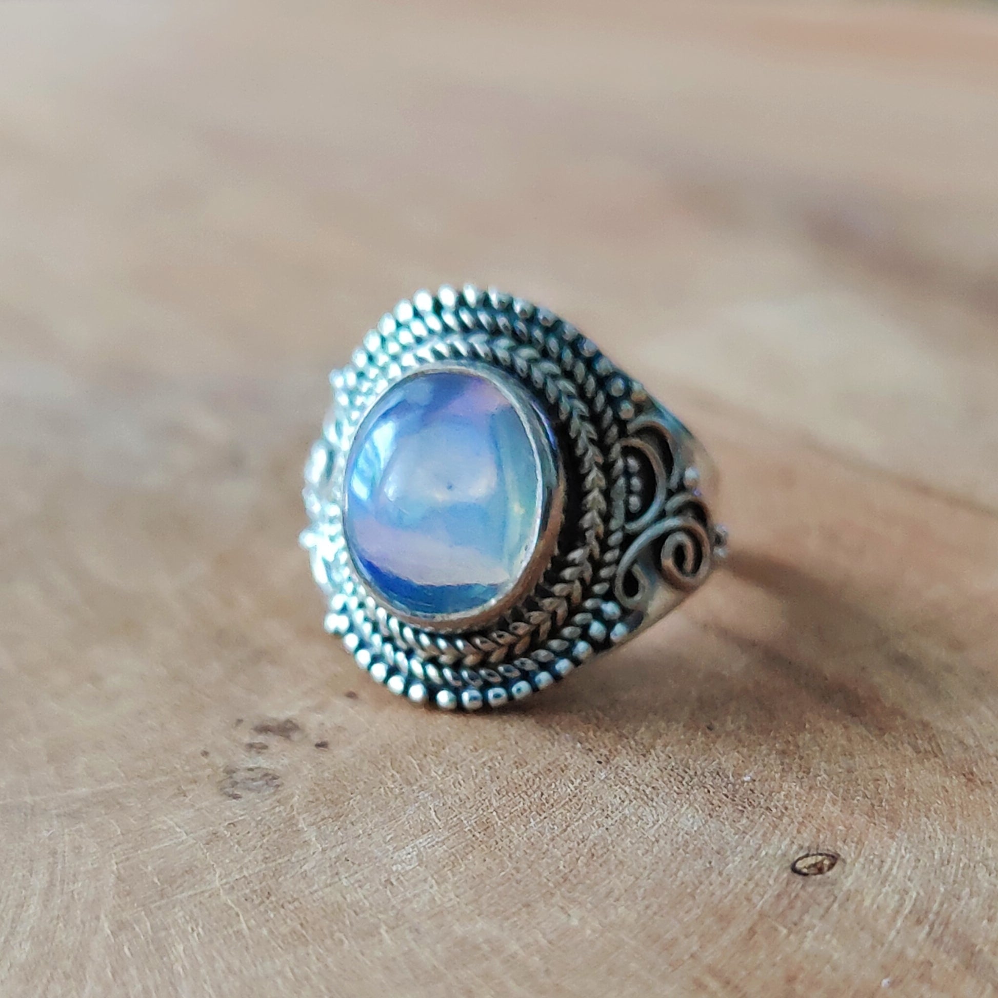 Ring | Sterling zilver & opaal | maat 17 image 1