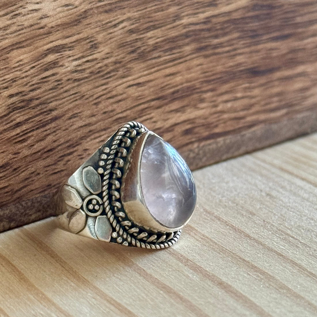 Ring | Sterling zilver & rozenkwarts | maat 16,75 image 0