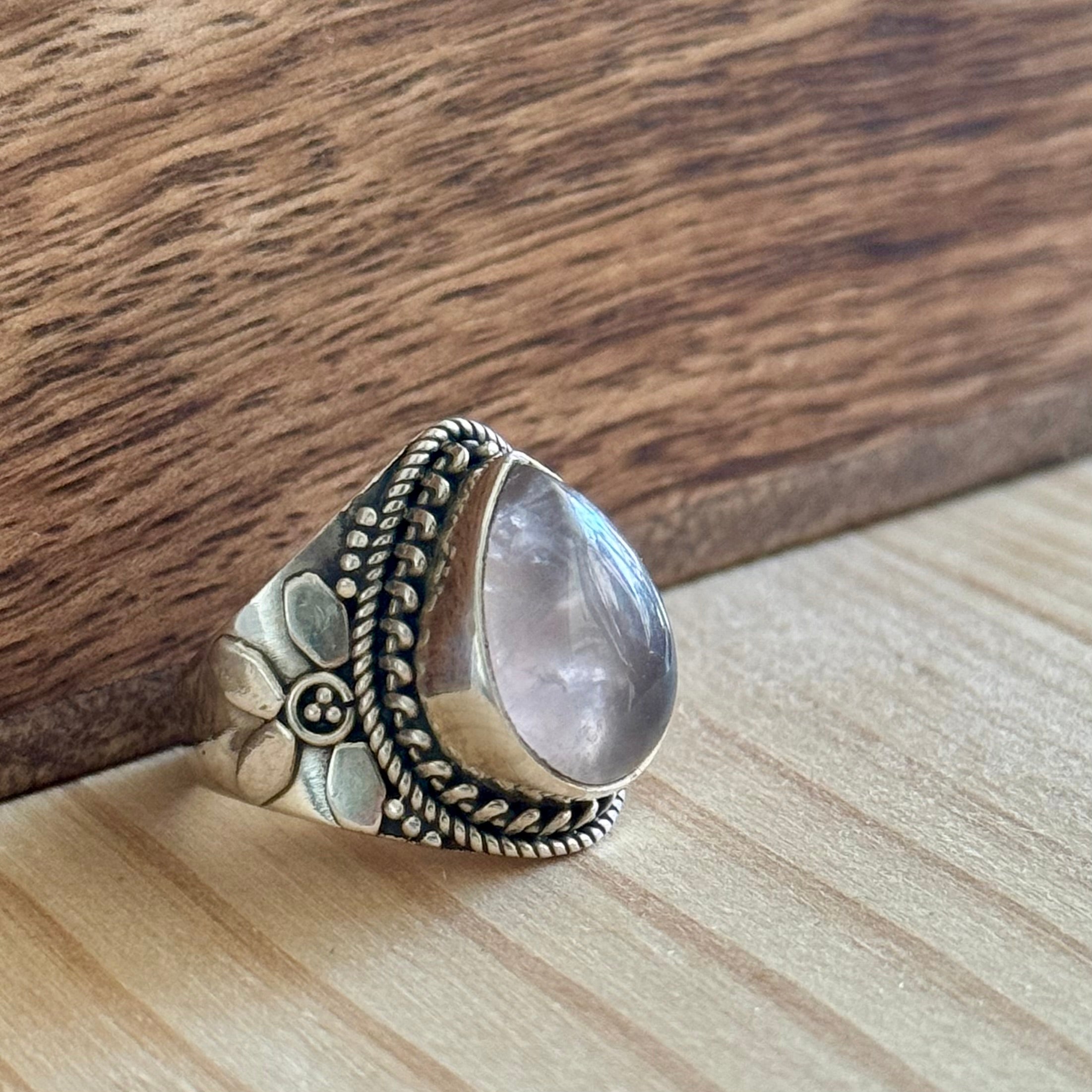 Ring | Sterling zilver & rozenkwarts | maat 16,75 image 0