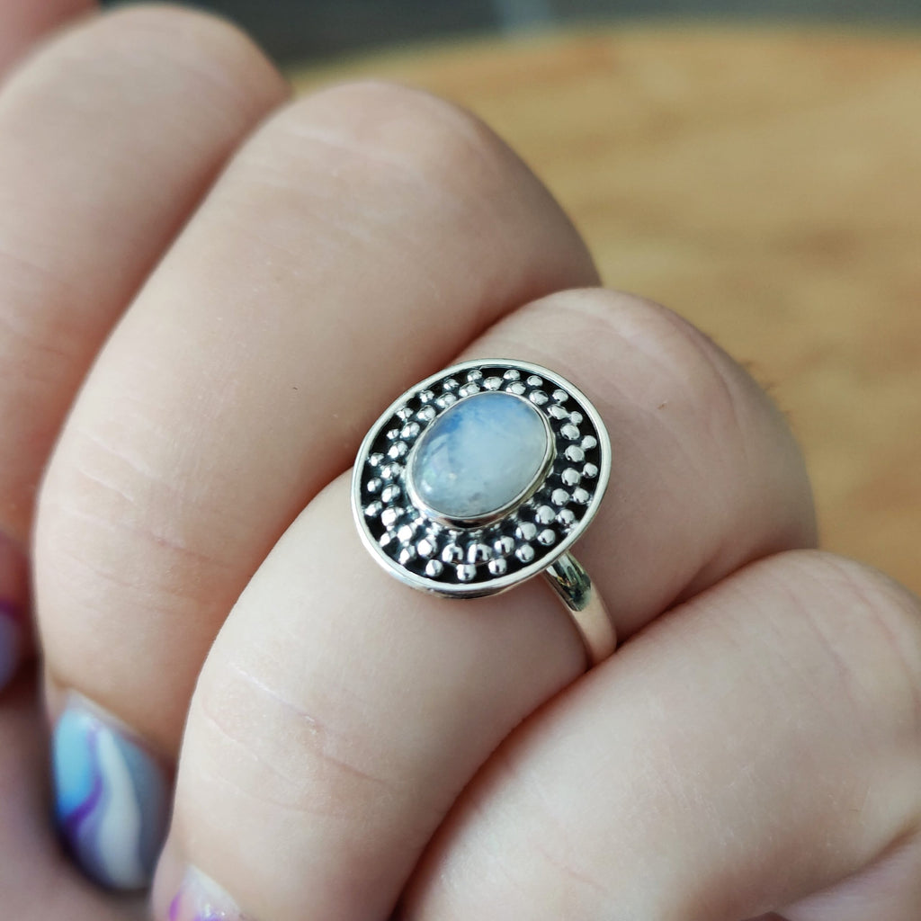 Ring | Sterling zilver & maansteen | maat 17 image 2