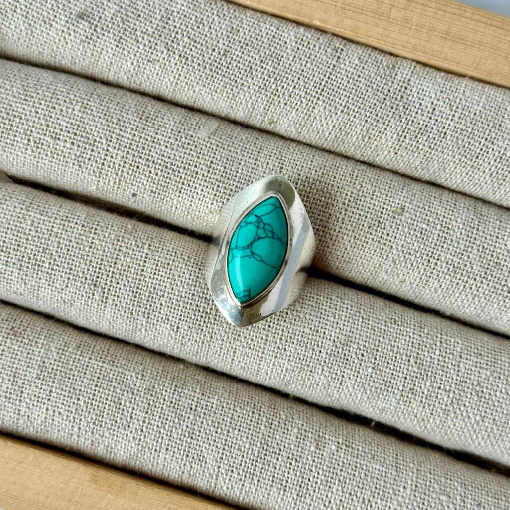 Ring | Sterling zilver & turkoois | maat 18 image 1