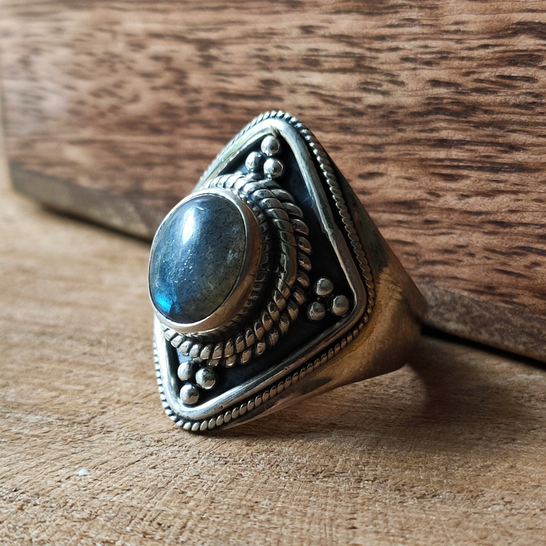 Ring Agni | Sterling zilver & labradoriet image 3