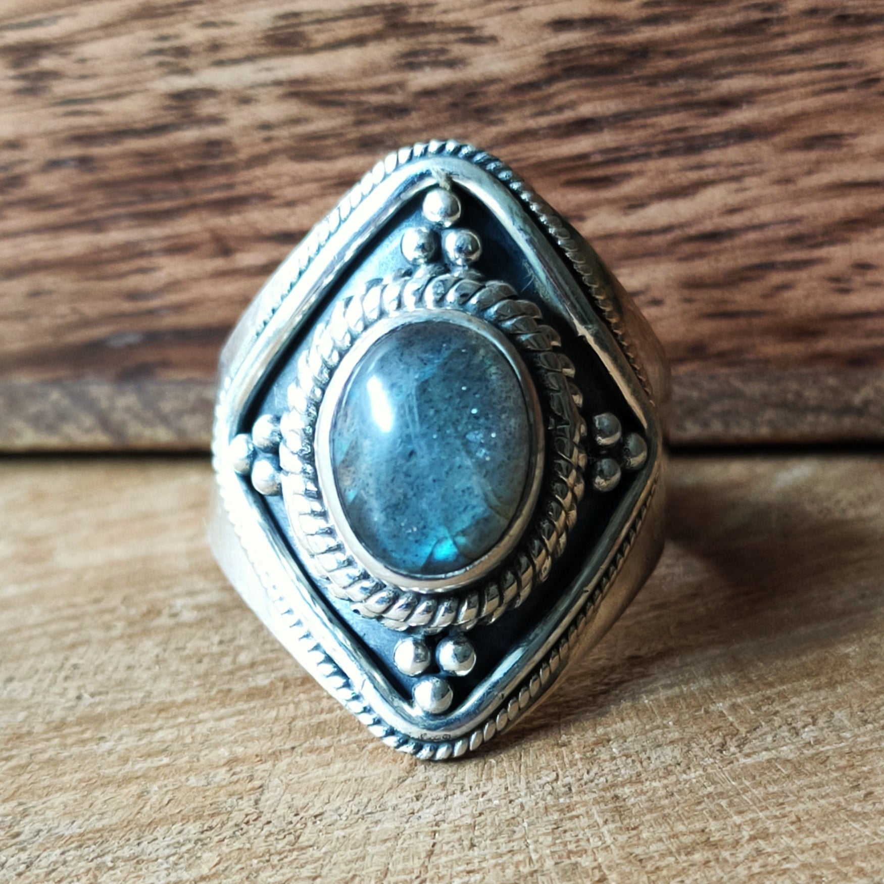 Ring Agni | Sterling zilver & labradoriet image 4