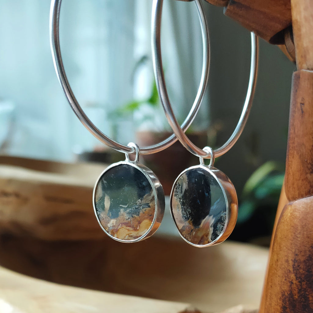 Hoops | Sterling zilver & palm root agate | BY AIS image 4