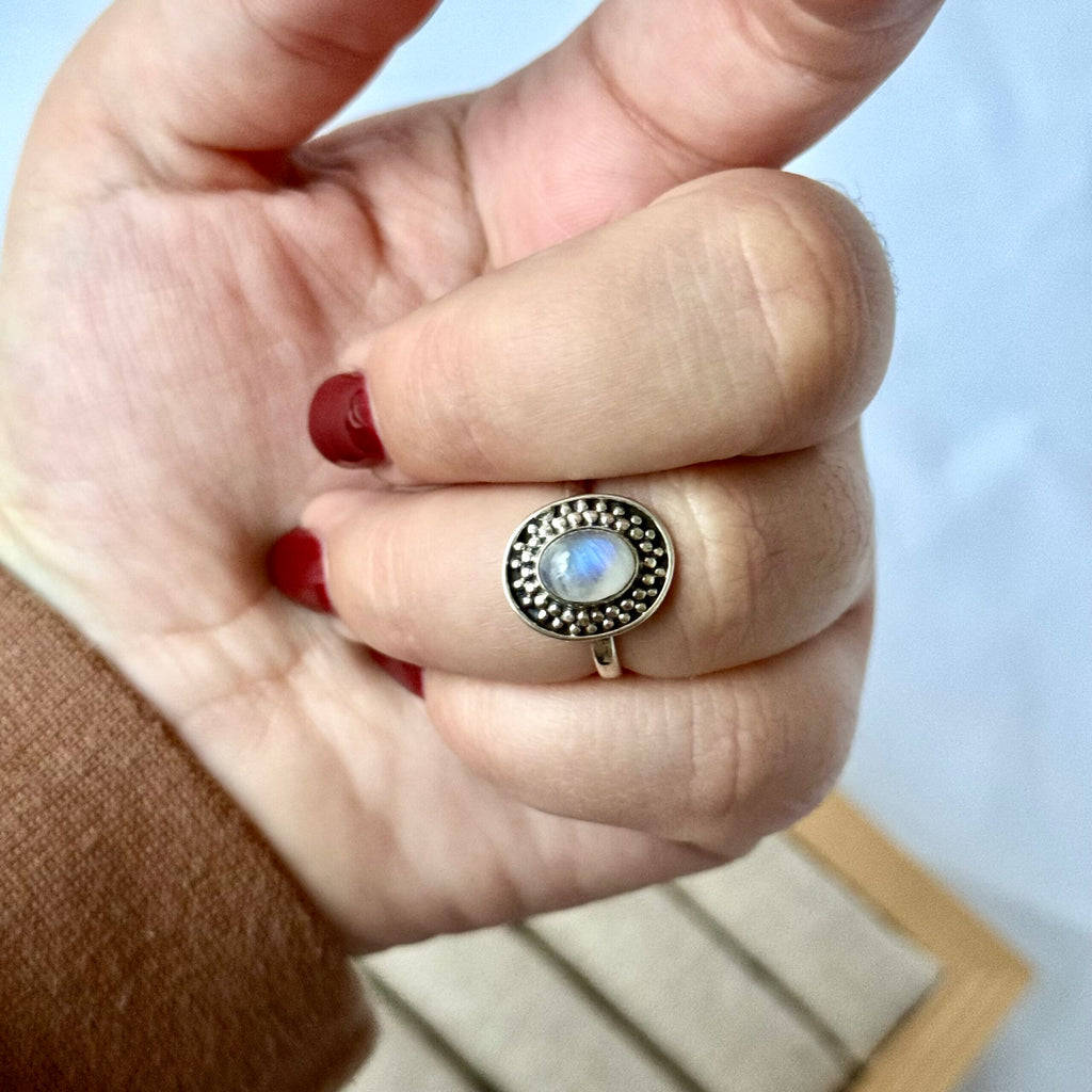 Ring | Sterling zilver & maansteen | maat 17,5 image 2