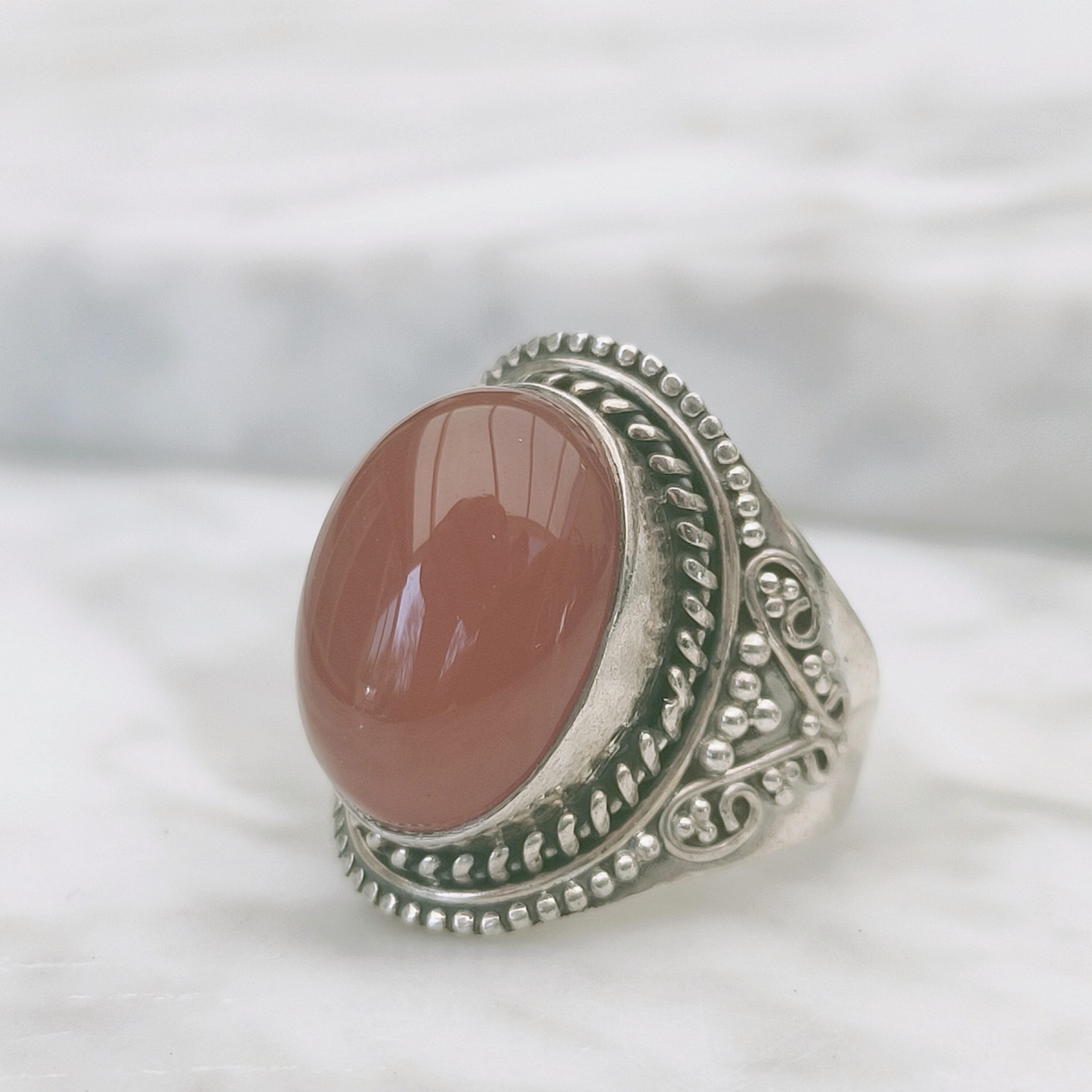 Ring | Sterling zilver & carneool | maat 17,5 image 3