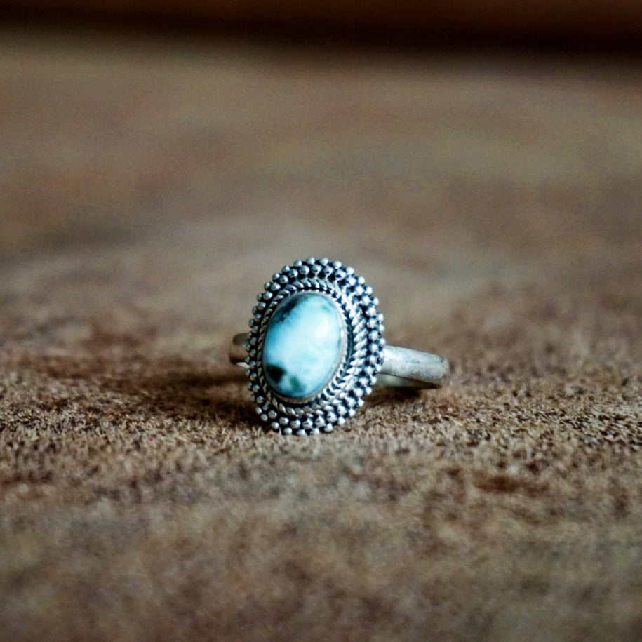 Ring | Sterling zilver & larimar | maat 18 image 1