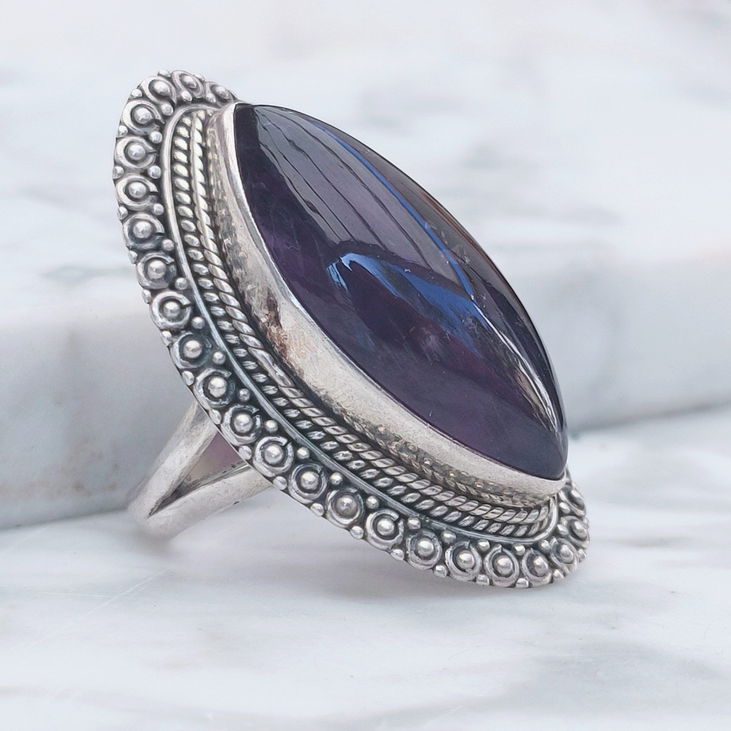 Ring | Sterling zilver & amethist | maat 19 image 2