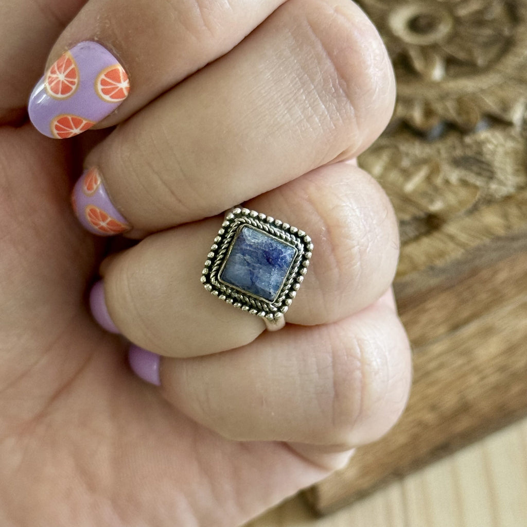 Ring | Sterling zilver & lepidoliet | maat 17 image 2