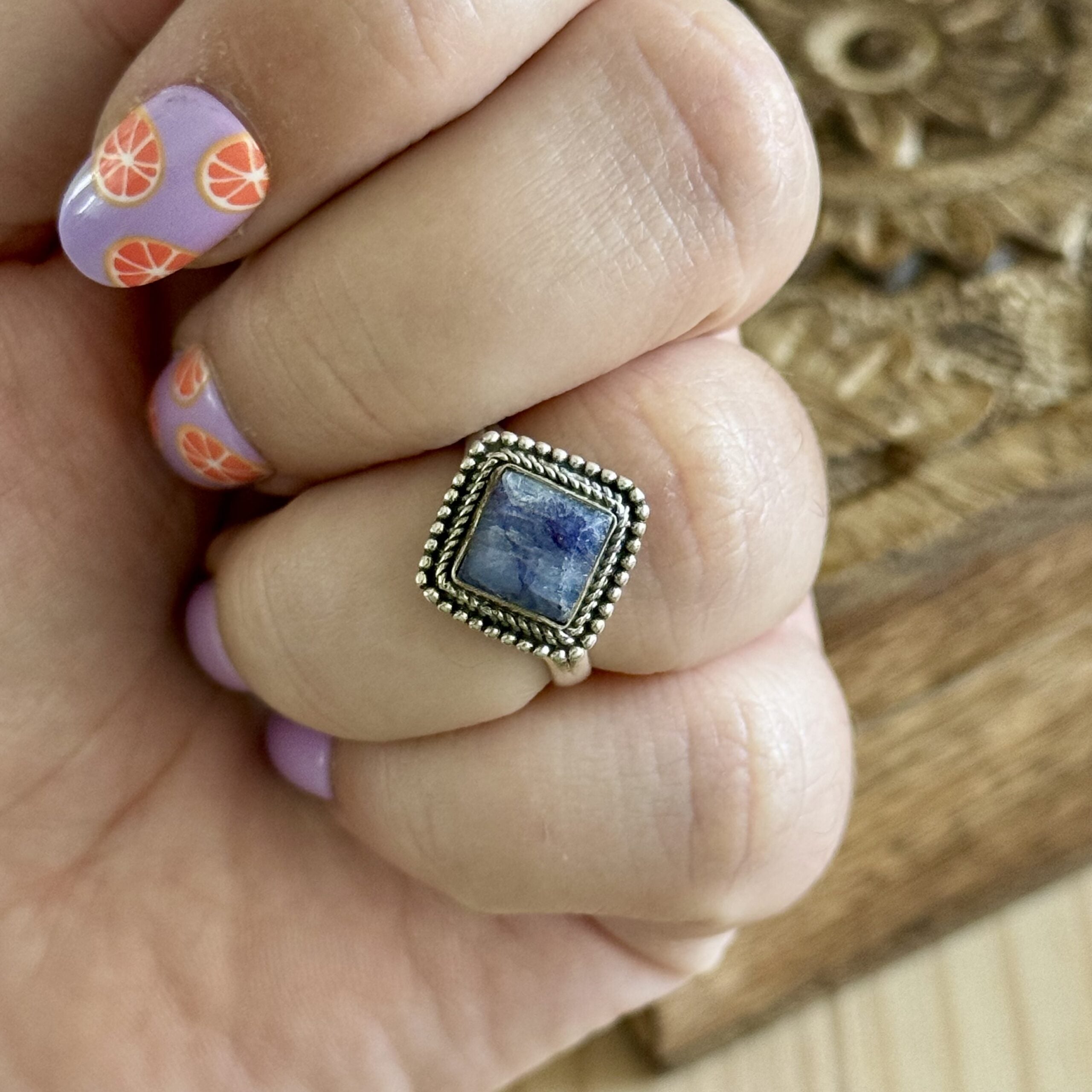Ring | Sterling zilver & lepidoliet | maat 17 image 2