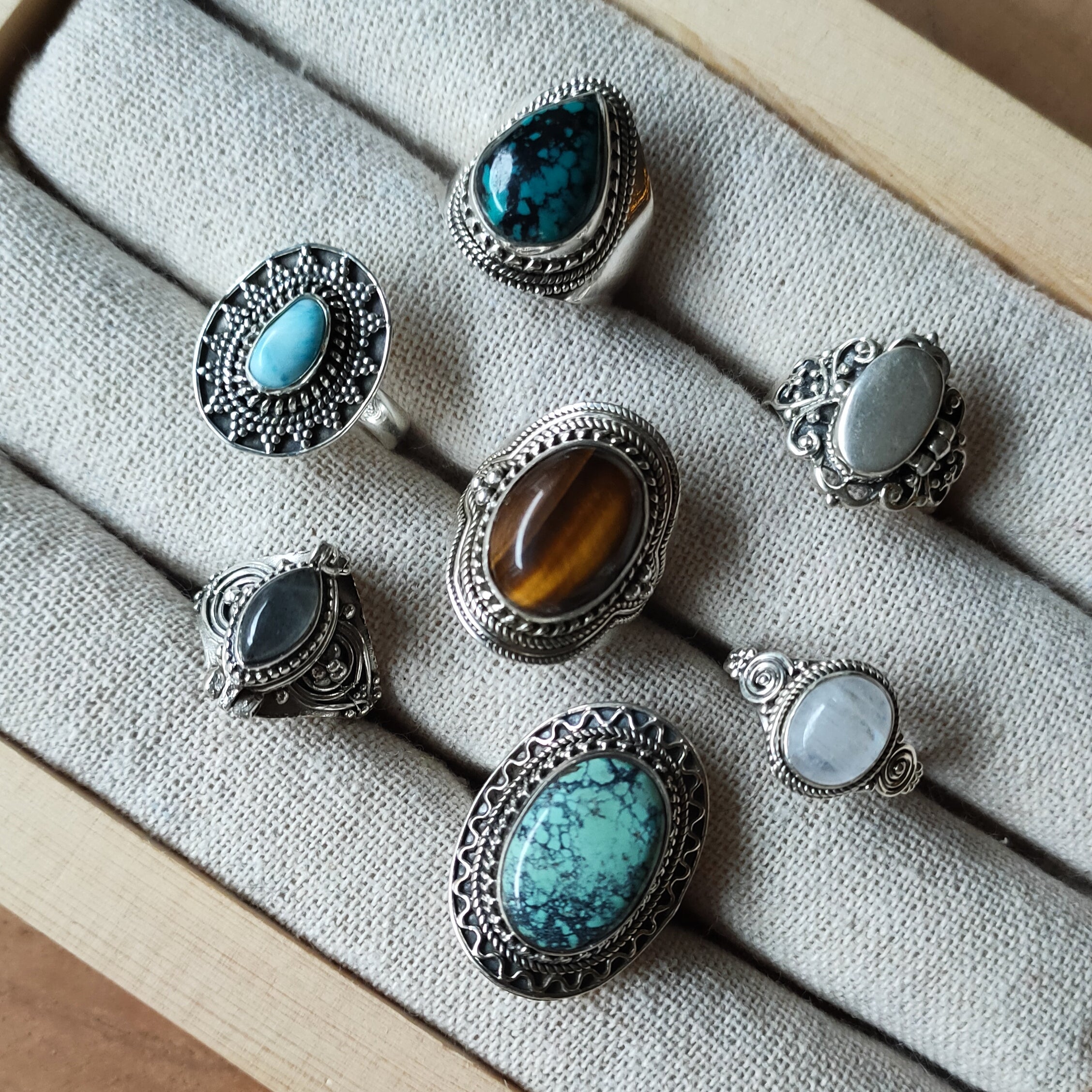 Ringen | Maat 18 | Sterling zilver & edelstenen image 0