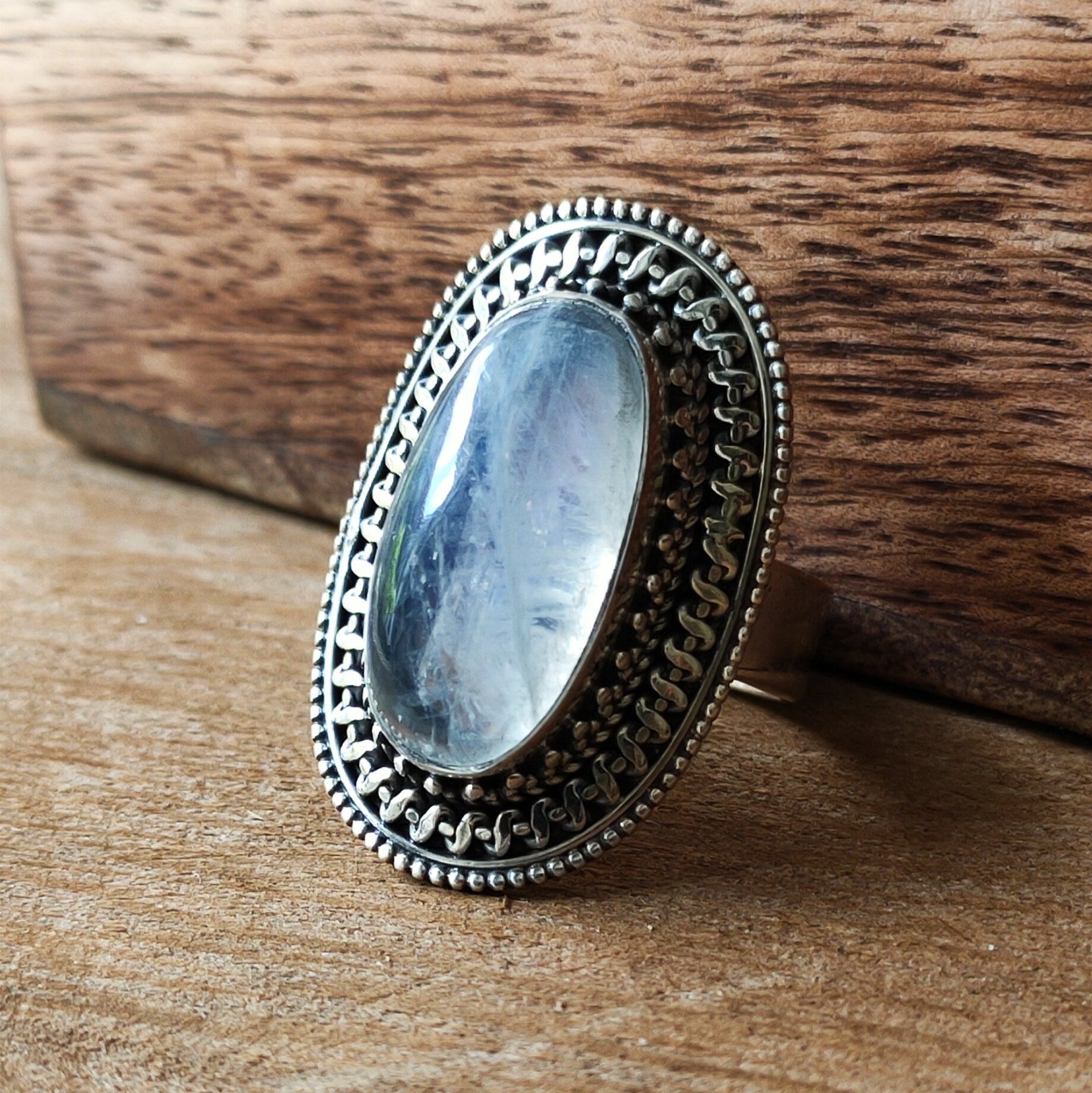 Ring | Sterling zilver & maansteen | maat 17,5 image 1