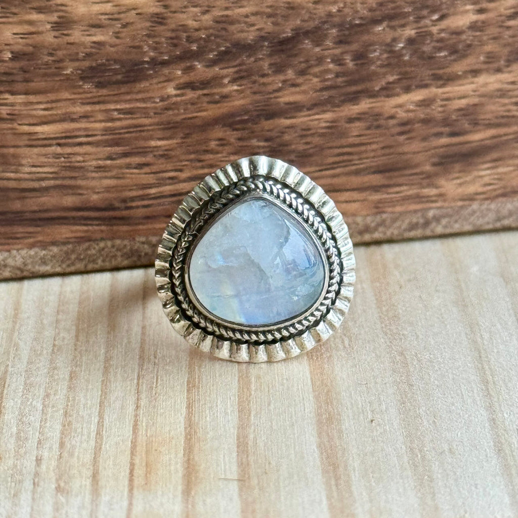 Ring | Sterling zilver & maansteen | maat 18,5 image 0