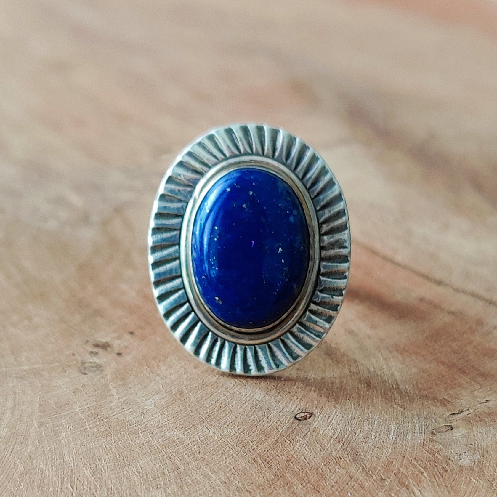 Ring | Sterling zilver & lapis lazuli | maat 18,5 image 4