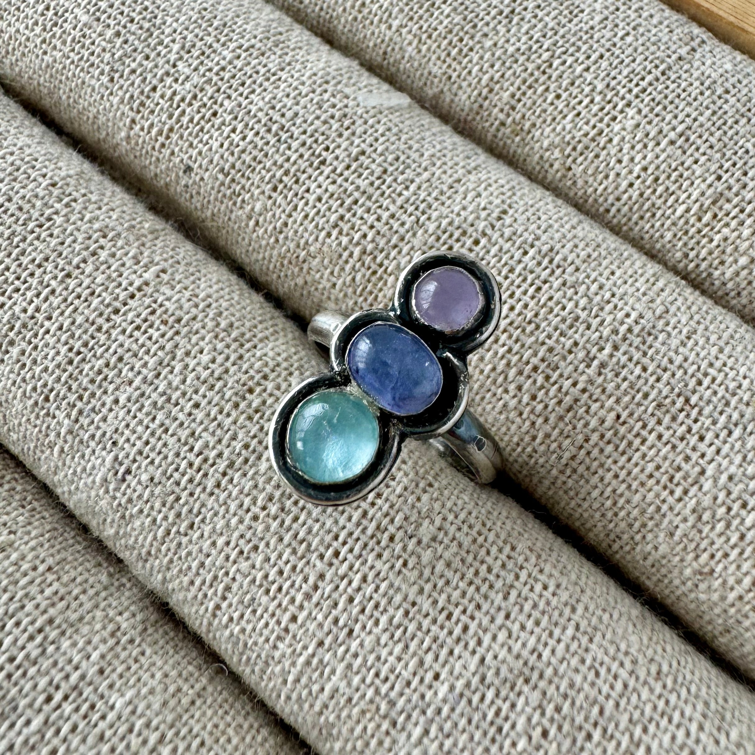 Ring Stacked pastel | Sterling zilver & edelstenen | maat 16,5 | BY AIS image 0