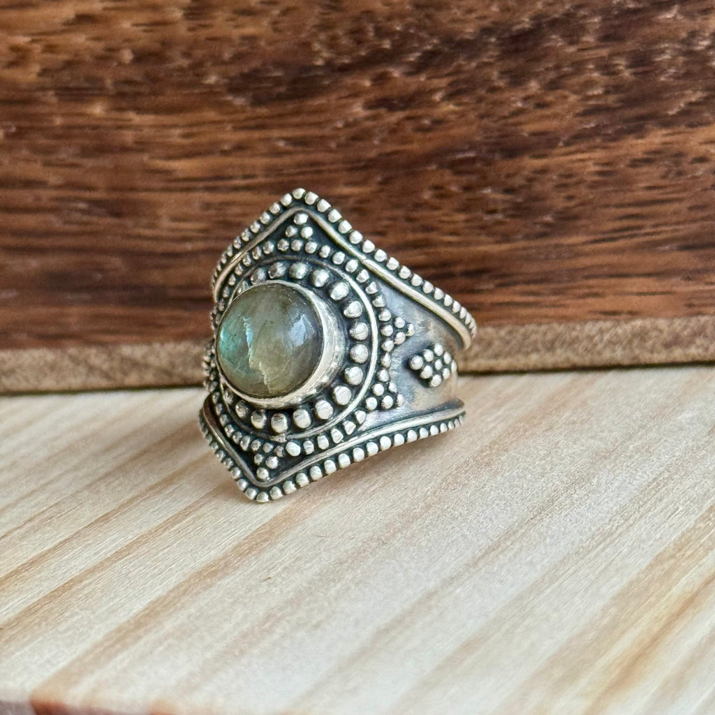 Ring | Sterling zilver & labradoriet | maat 16,25 image 2