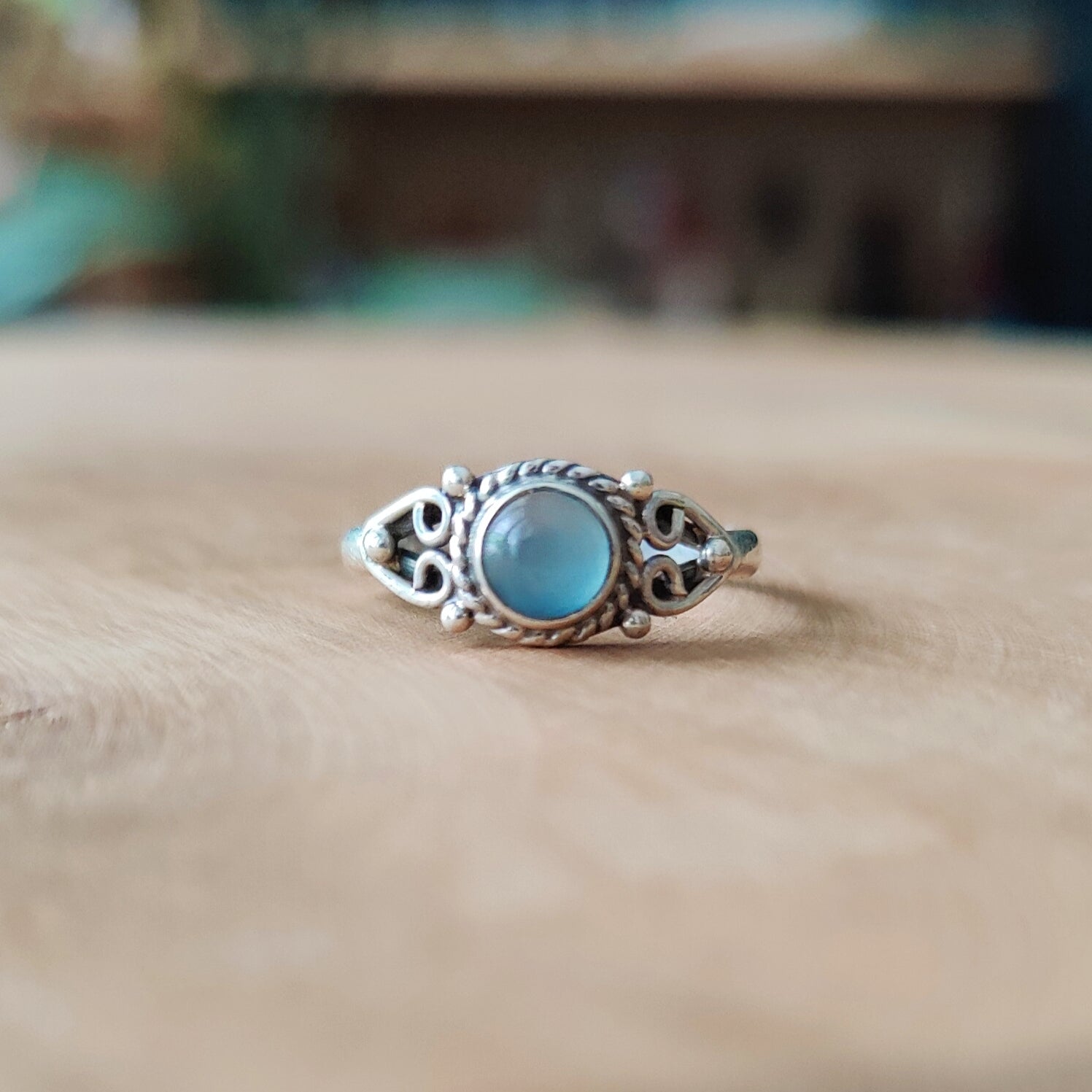 Ring | Sterling zilver & chalcedoon | maat 16,75 image 1