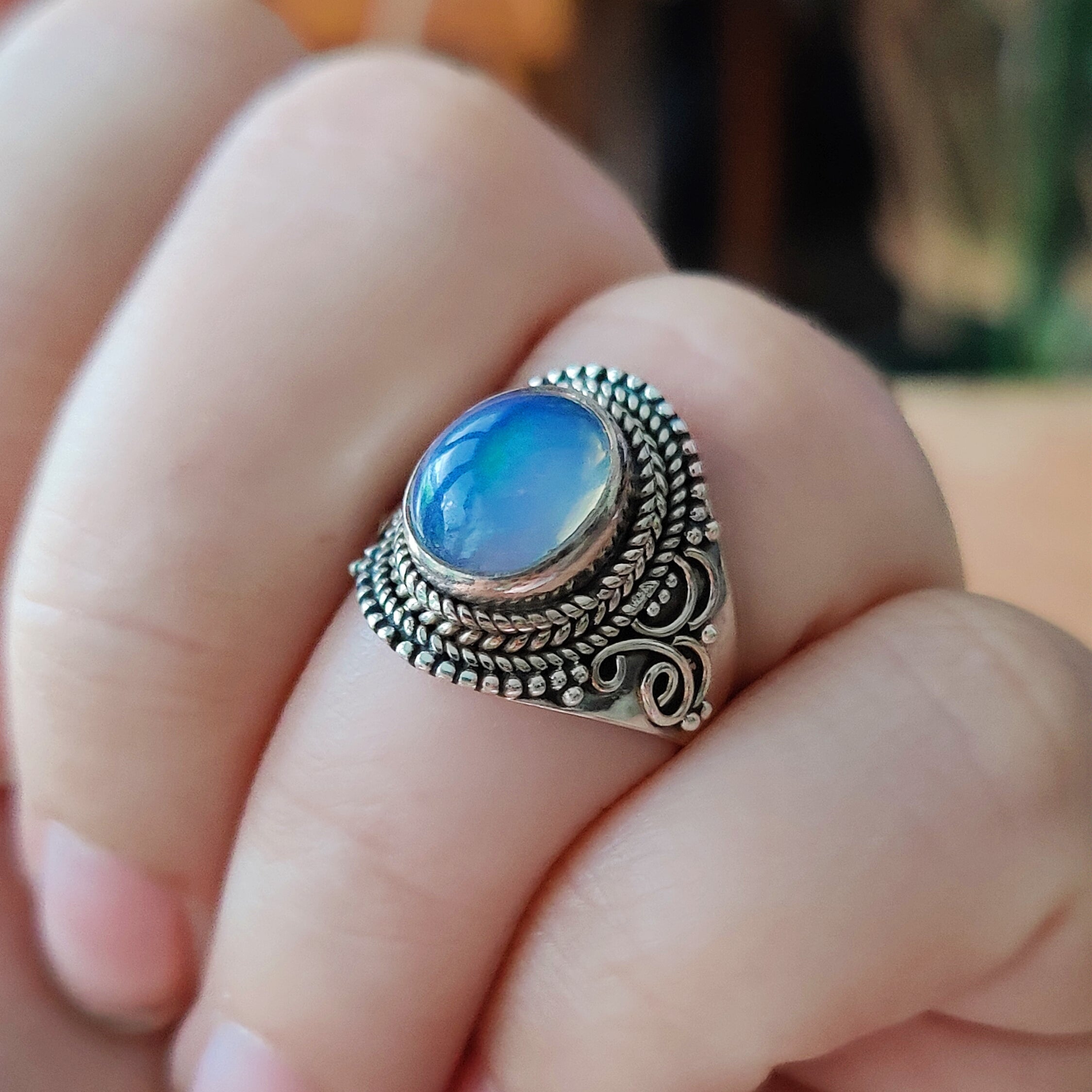 Ring | Sterling zilver & opaal | maat 17 image 3