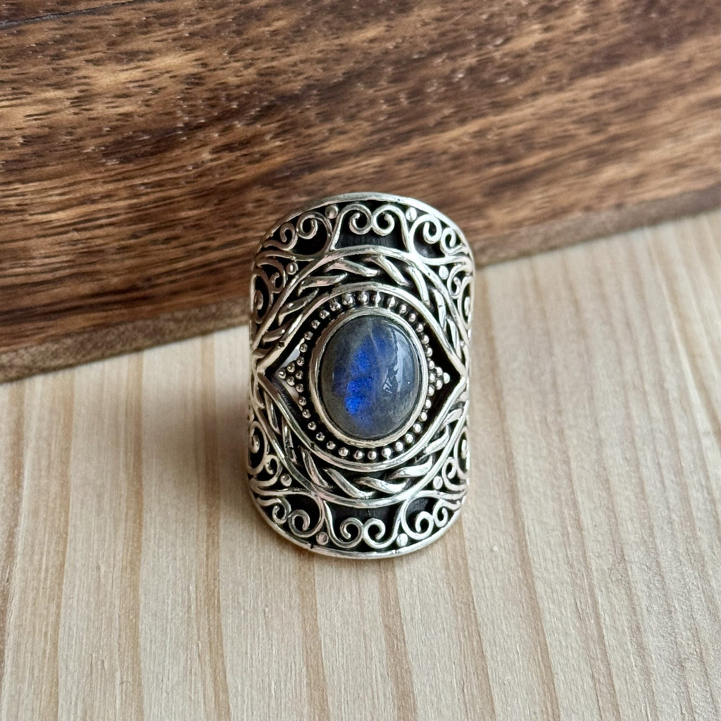 Ring | Sterling zilver & labradoriet | maat 17,5 image 1