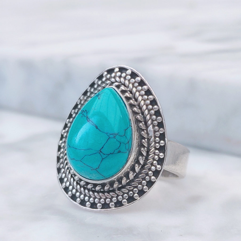 Ring | Sterling zilver & turkoois | maat 17,25 image 3