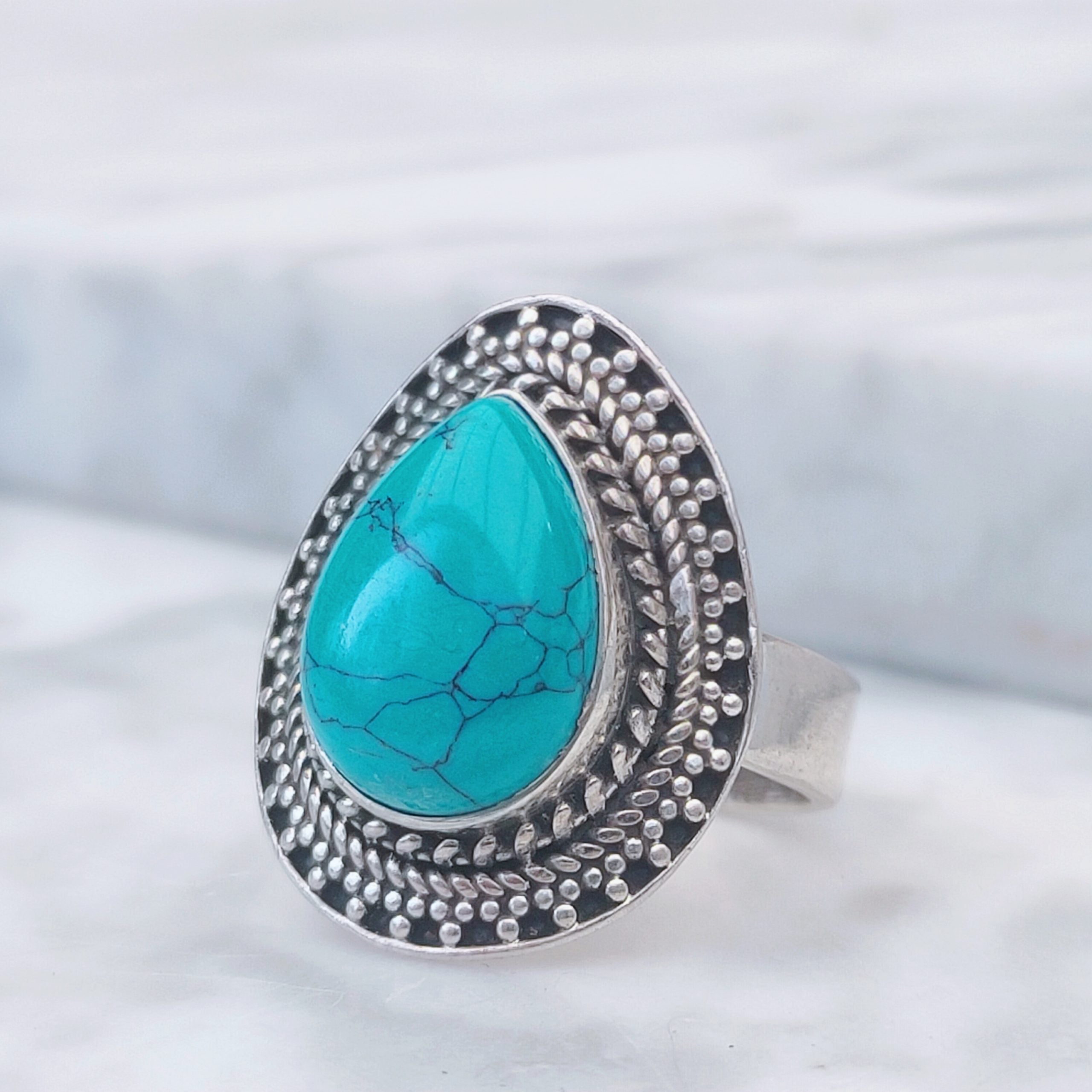 Ring | Sterling zilver & turkoois | maat 17,25 image 3