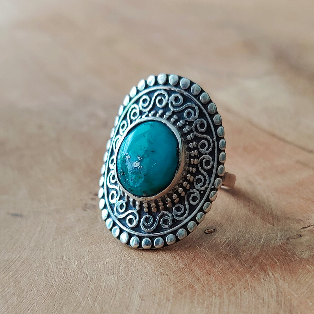 Ring | Sterling zilver & turkoois | maat 20,25 image 1