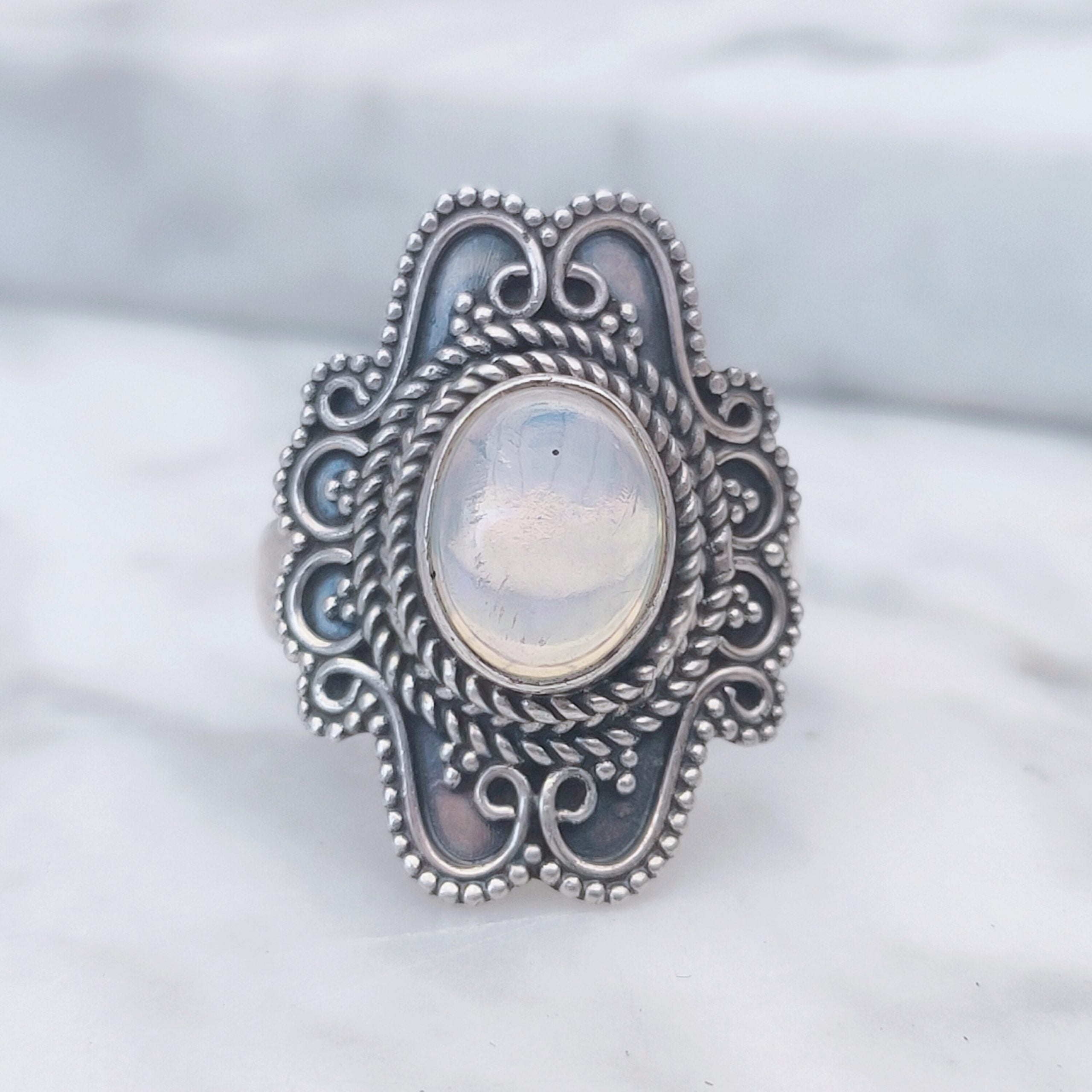 Ring | Sterling zilver & opaal | maat 17,5 image 2