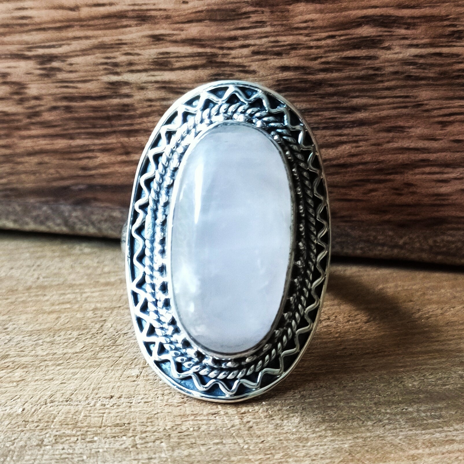 Ring | Sterling zilver & rozenkwarts | maat 17,75 image 1