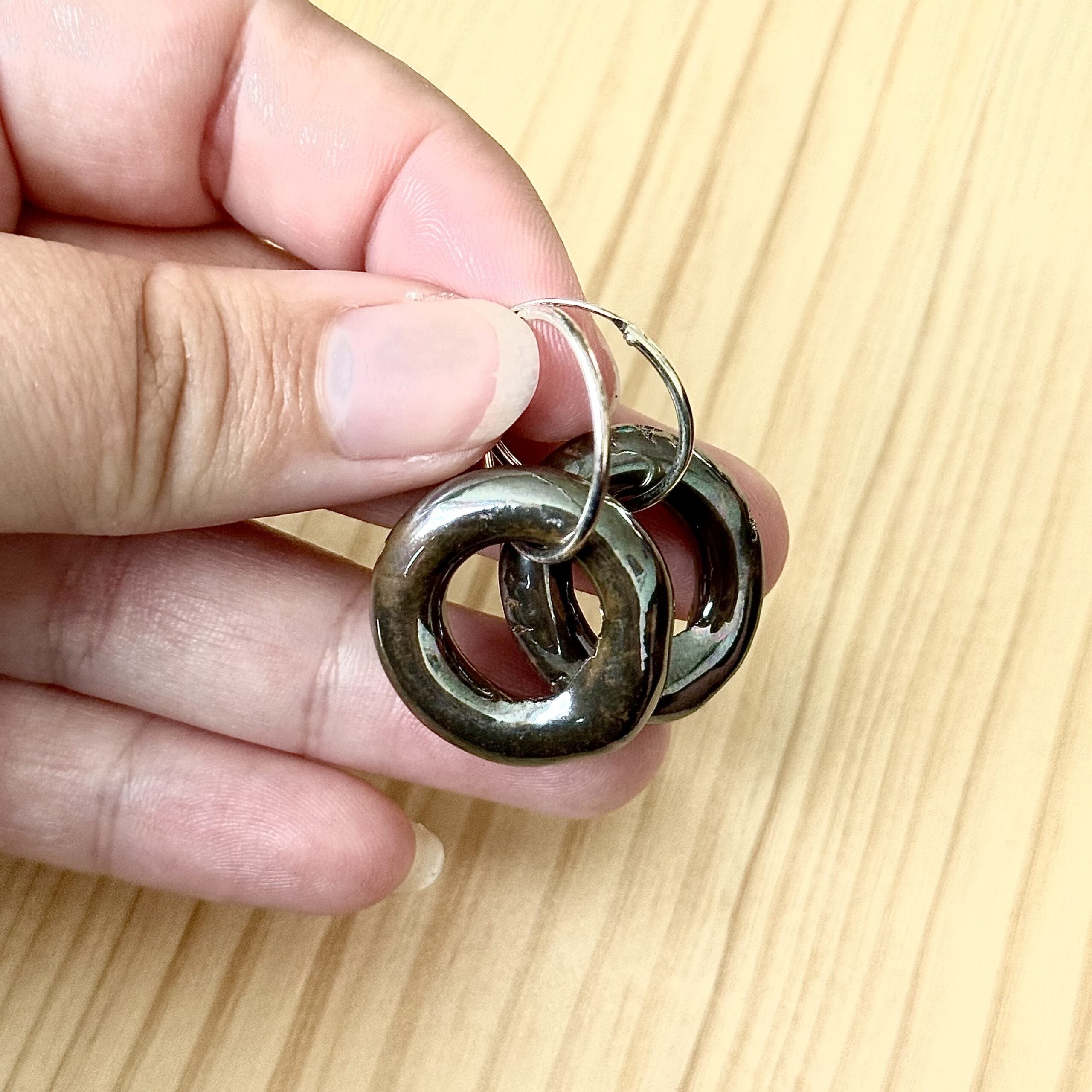 Hoops Rounded | Sterling zilver & keramiek image 0
