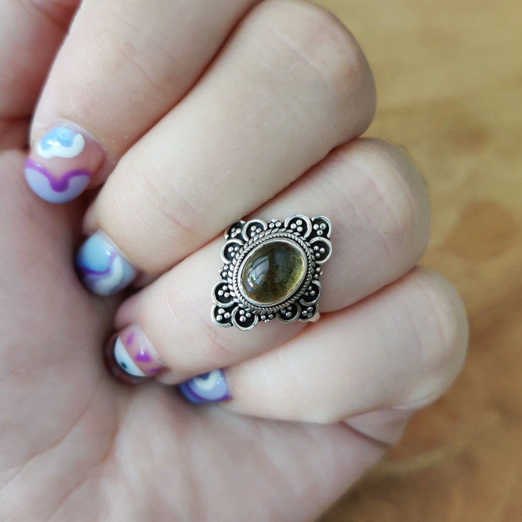 Ring | Sterling zilver & citrien | maat 16,5 image 2