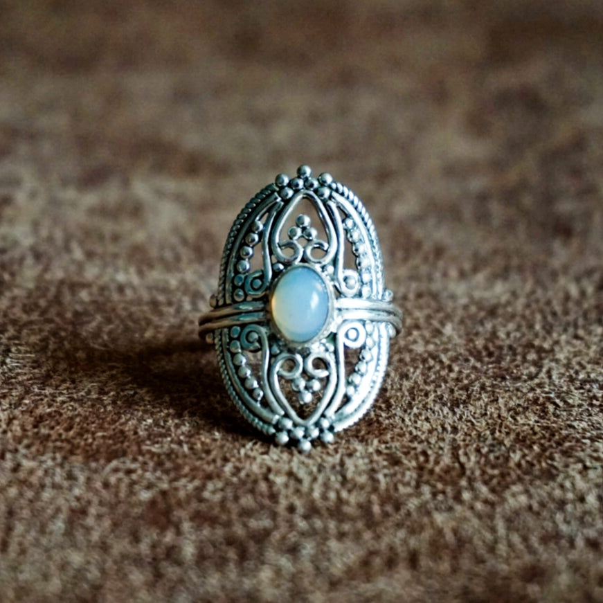 Ring | Sterling zilver & opaliet | maat 16,5 image 1