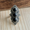 Ring | Sterling zilver & onyx | maat 17,25 image 0