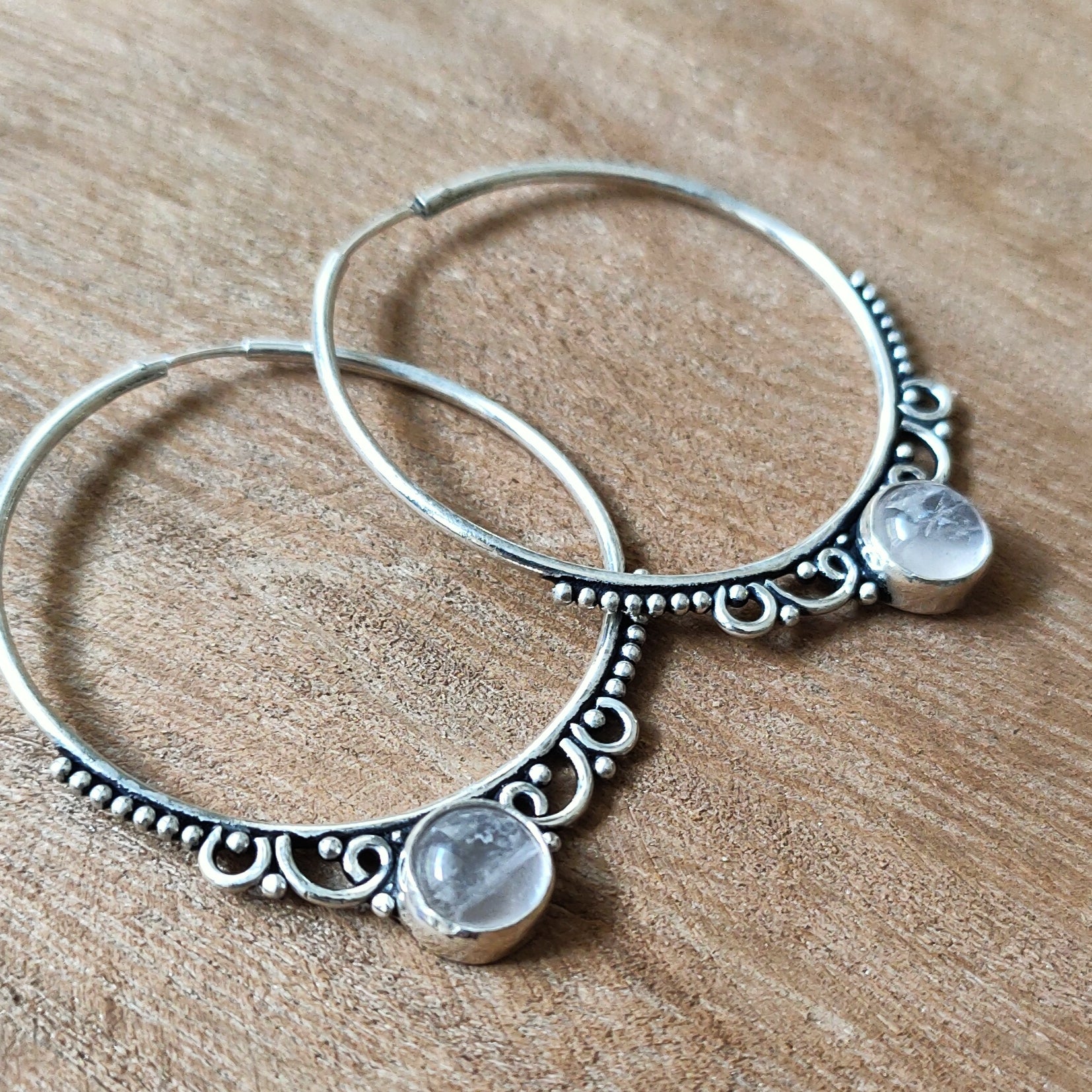 Hoops | Sterling zilver & rozenkwarts image 2