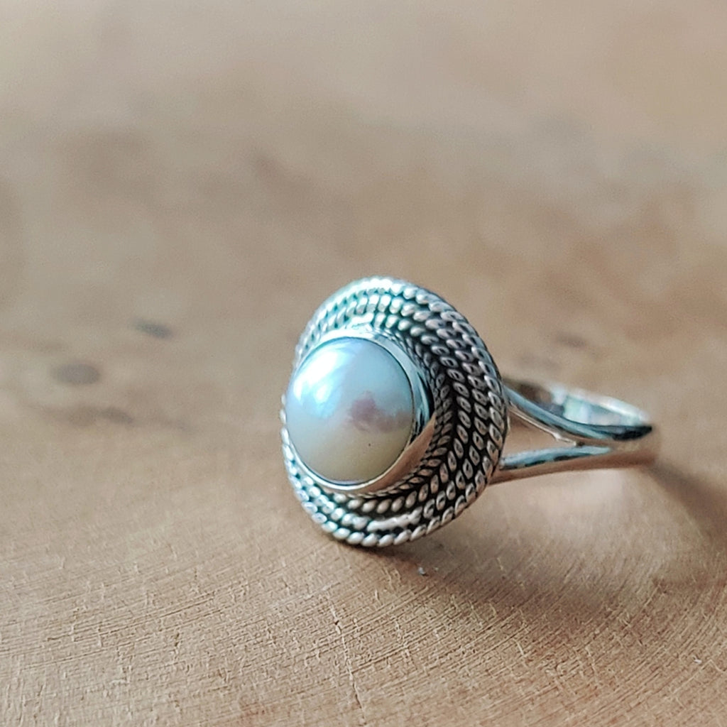 Ring | Sterling zilver & parel | maat 17 image 3