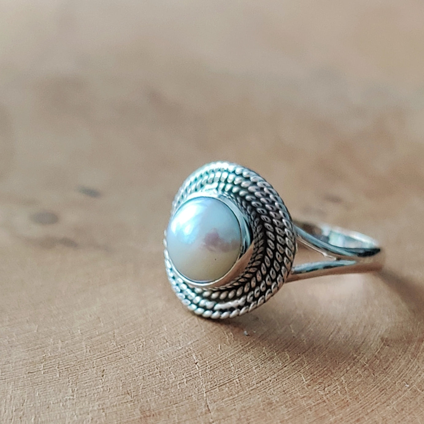 Ring | Sterling zilver & parel | maat 17 image 3