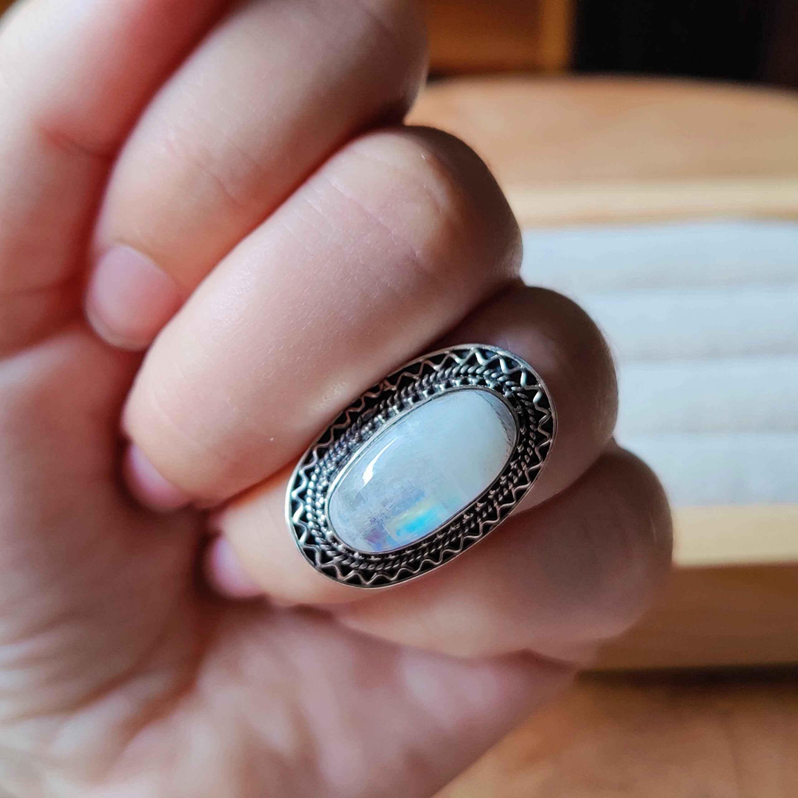 Ring | Sterling zilver & maansteen | maat 17,25 image 2