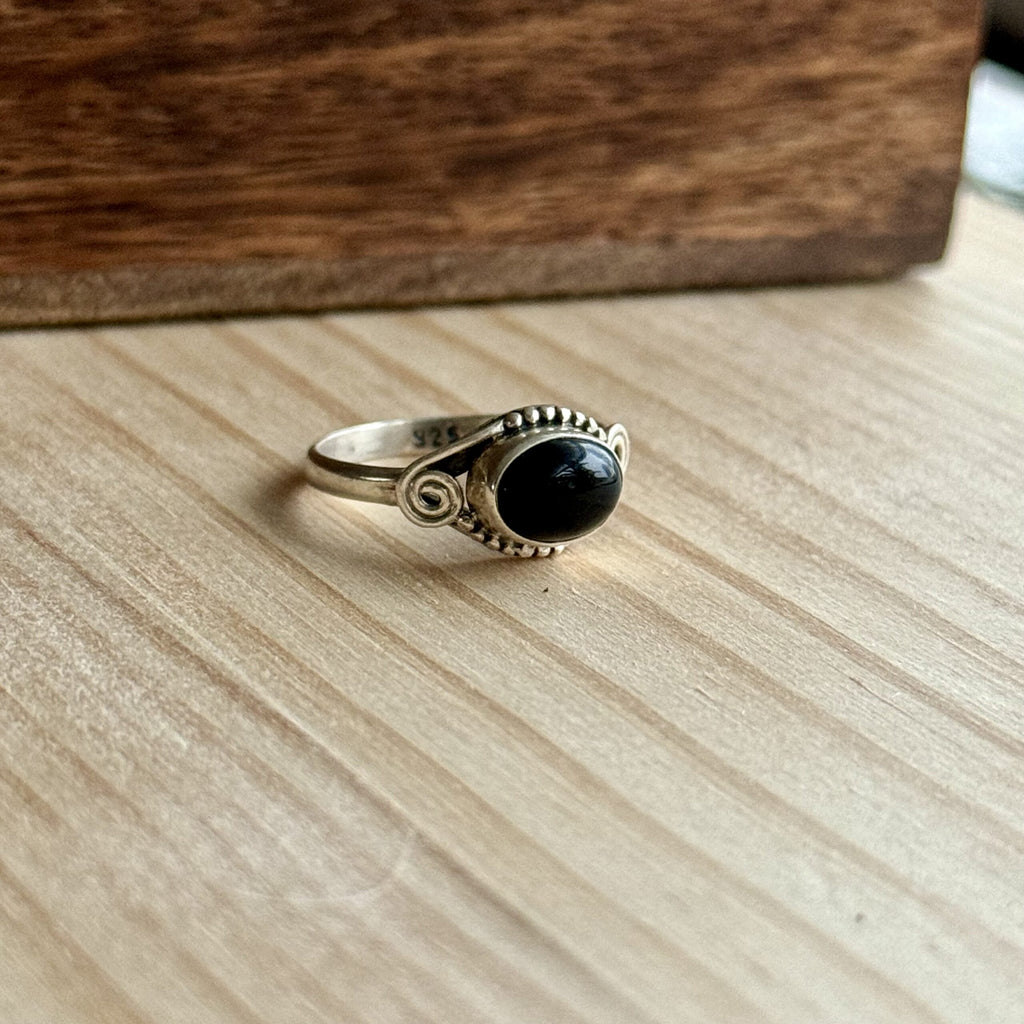 Ring | Sterling zilver & onyx | maat 16,5 image 1