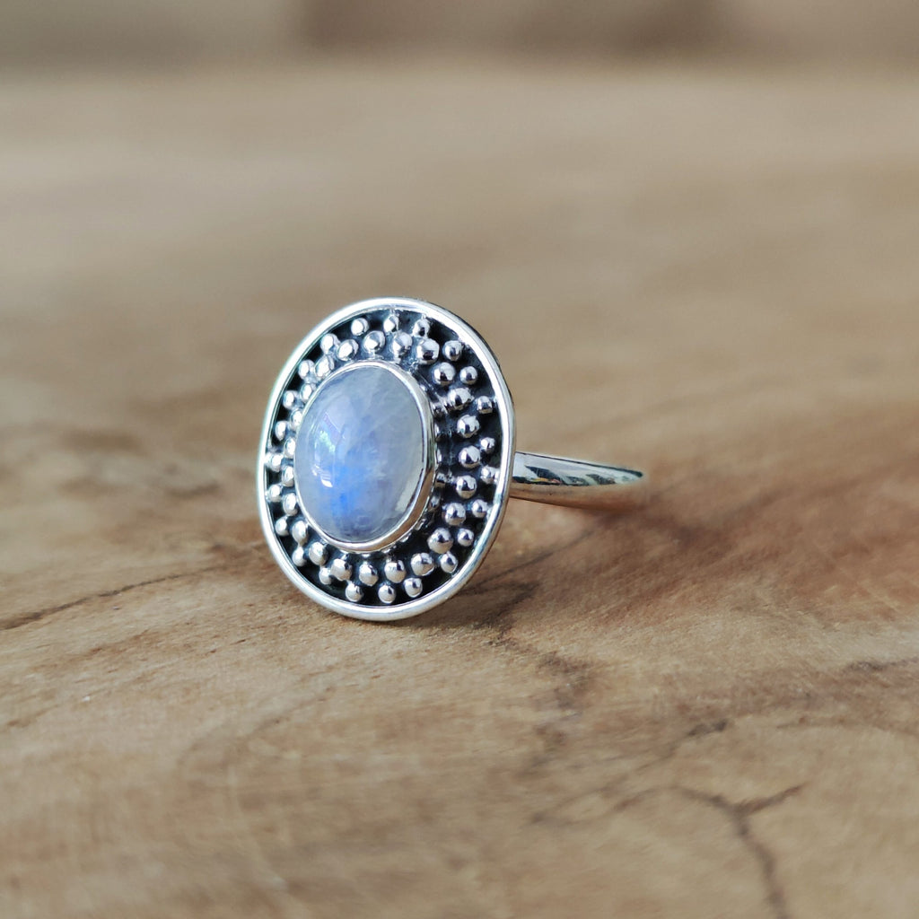 Ring | Sterling zilver & maansteen | maat 17 image 4