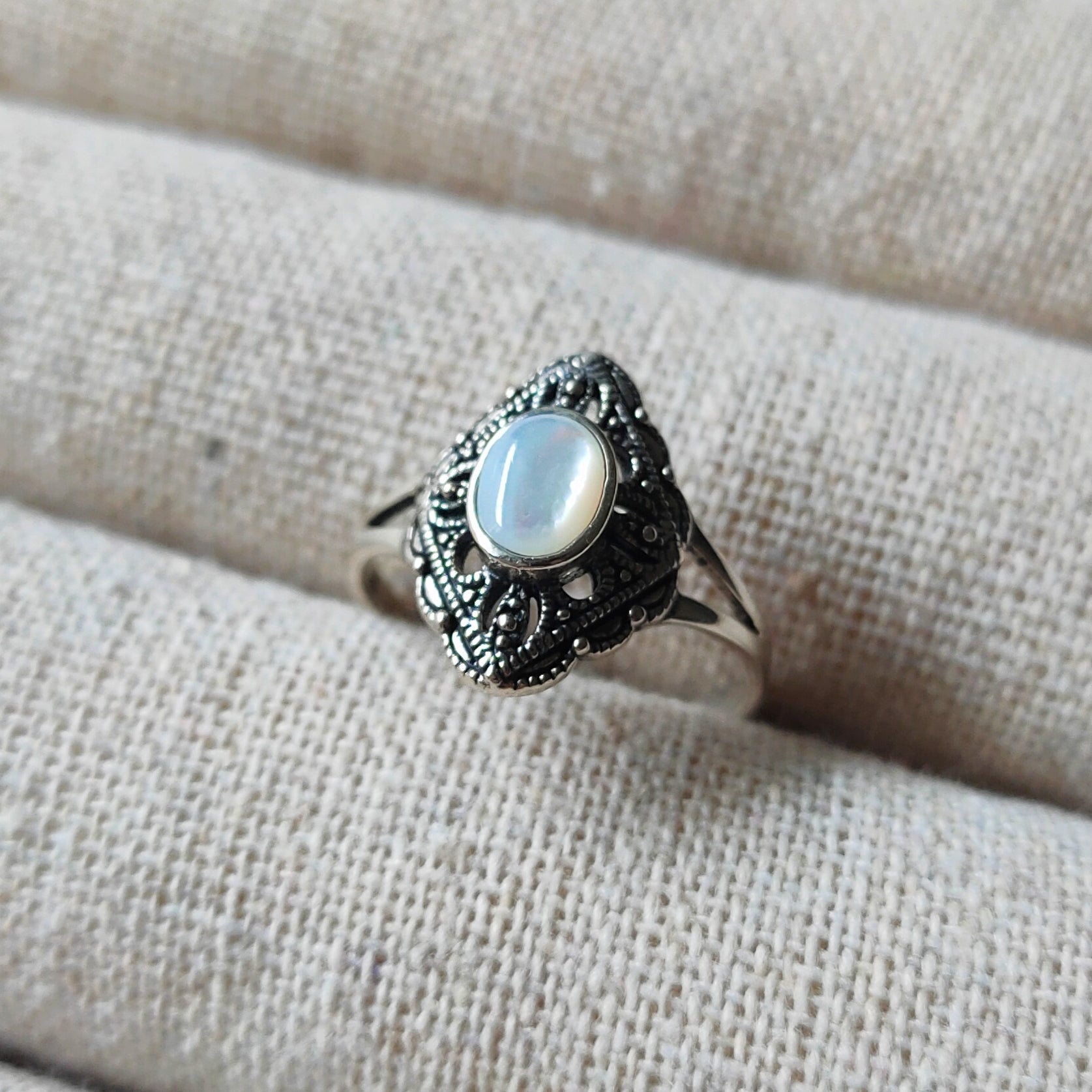 Ring | Sterling zilver & Mother of Pearl | maat 17,25 image 1