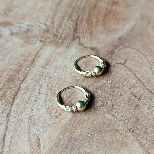 Bali hoops | Goud | 12 mm image 1