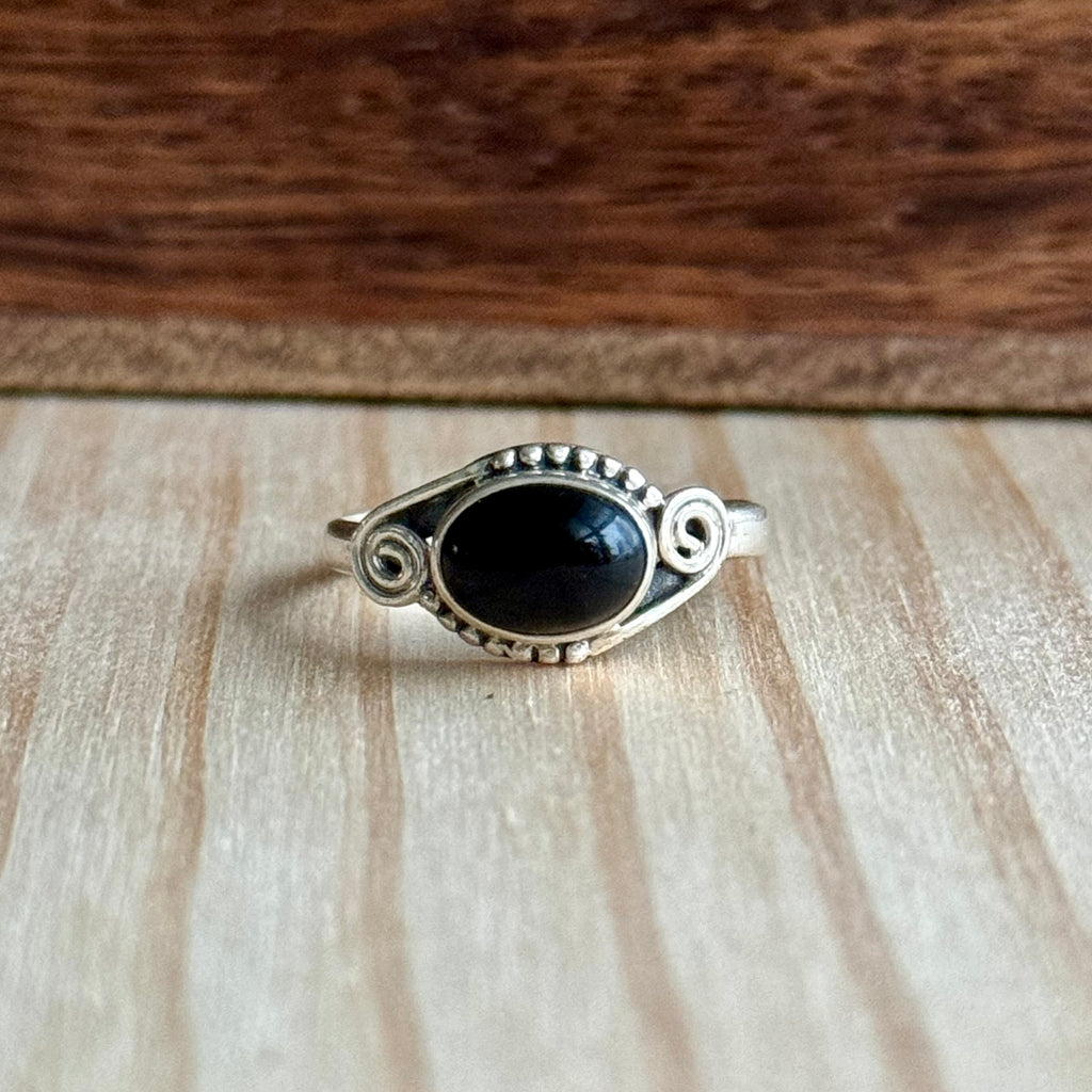 Ring | Sterling zilver & onyx | maat 16,5 image 0