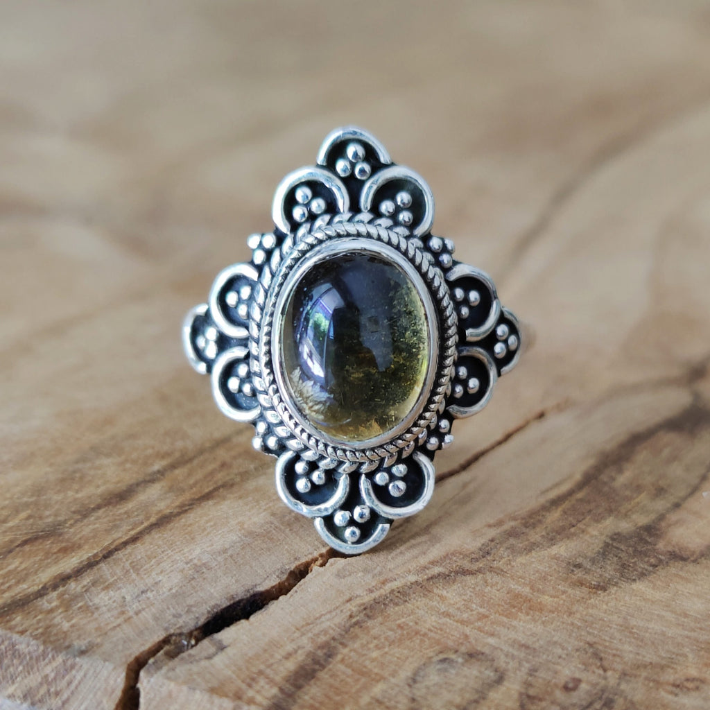 Ring | Sterling zilver & citrien | maat 16,5 image 3